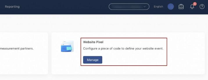 Website pixel Manage
